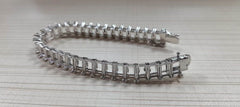 14K Gold Semi Mount Tennis Bracelet Setting Emerald OCT 7X5mm North South Syzjewelry