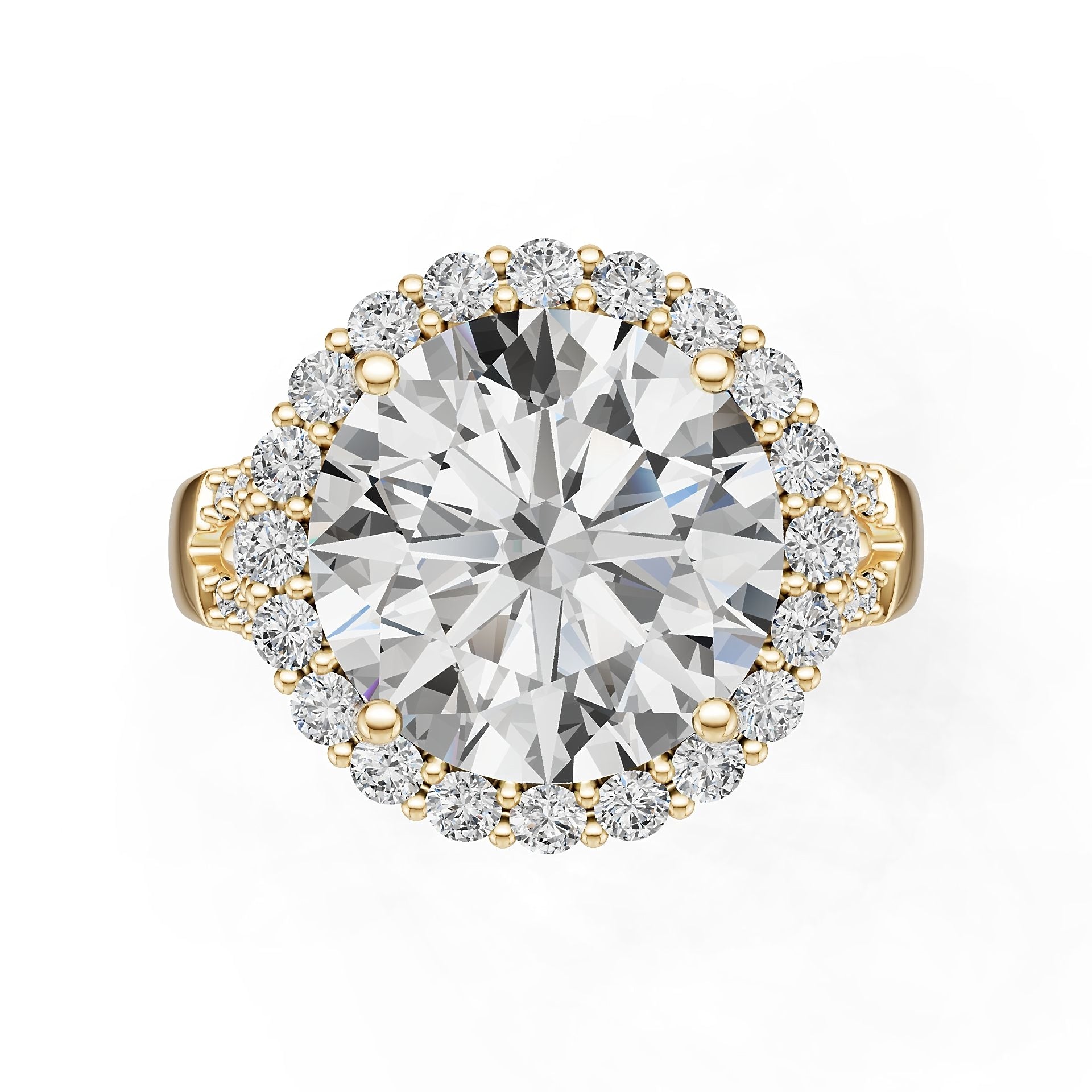 10K Gold Semi Mount Ring Setting Round Ro 6x6mm Moissanite Accent Syz Jewelry