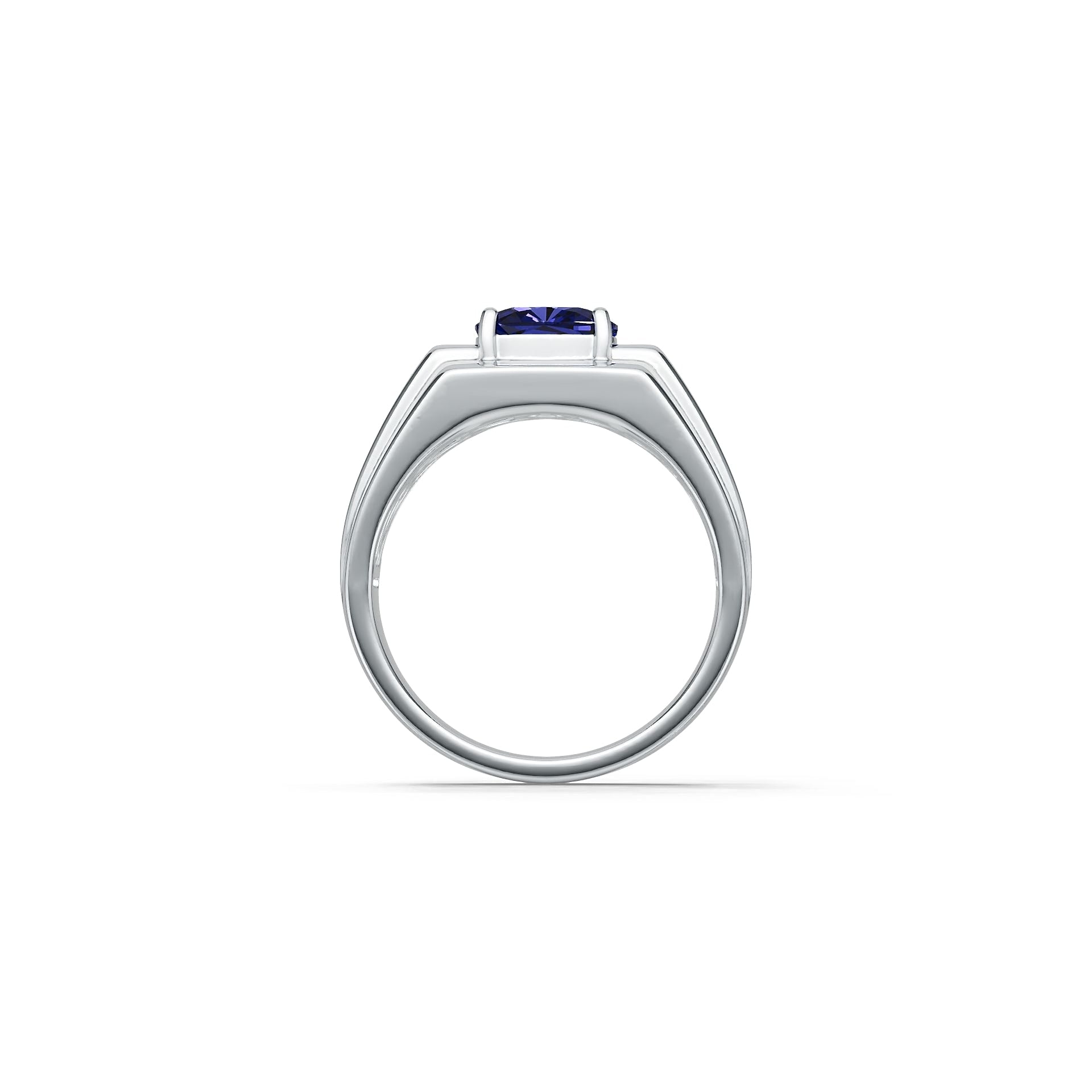 Men's Sterling Silver Semi Mount Ring Setting Cushion CU 8x8mm Syzjewelry