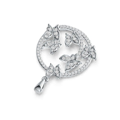 Sterling Silver Pendant with White Topaz or Moissanite Butterfly Theme DHJ
