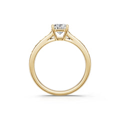 14K Gold Semi Mount Ring Setting Round Ro 6x6mm Diamond Accent Syz Jewelry