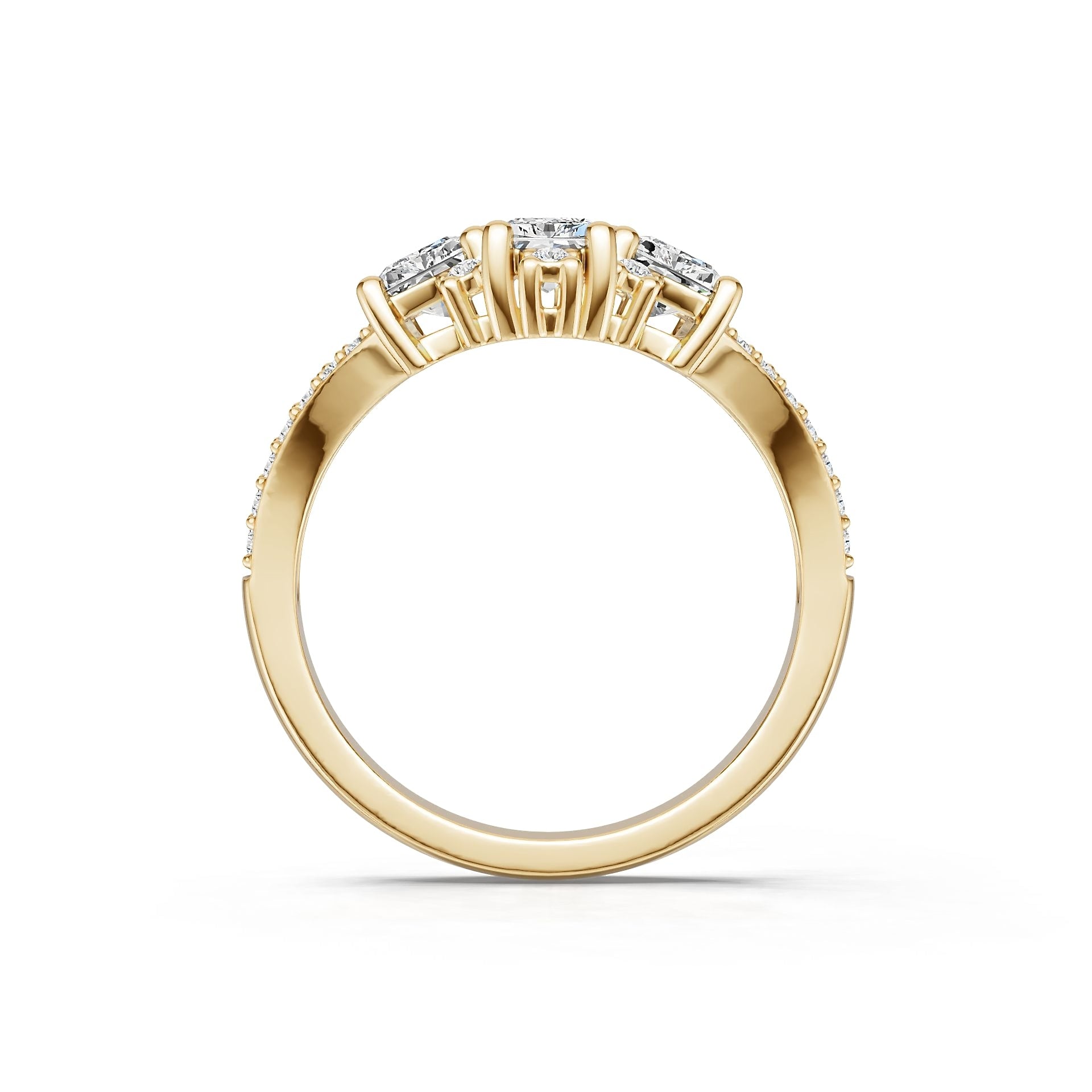 14K Gold Semi Mount Ring Setting Emerald Em 6x4mm Syz Jewelry
