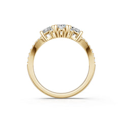 14K Gold Semi Mount Ring Setting Emerald Em 6x4mm Syz Jewelry