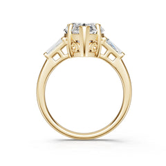 10K Gold Semi Mount Ring Setting Pear Pe 16x10mm Moissanite Accent Syz Jewelry