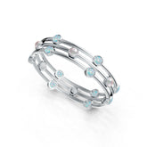 3 Pc Set Sterling Silver Semi Mount Bracelet Setting Round RD 6x6mm Cabochon Bangle Bezel Set 7" DHJ