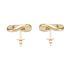10K Gold Semi Mount Earrings Setting Round Ro 6x6mm Syz Jewelry