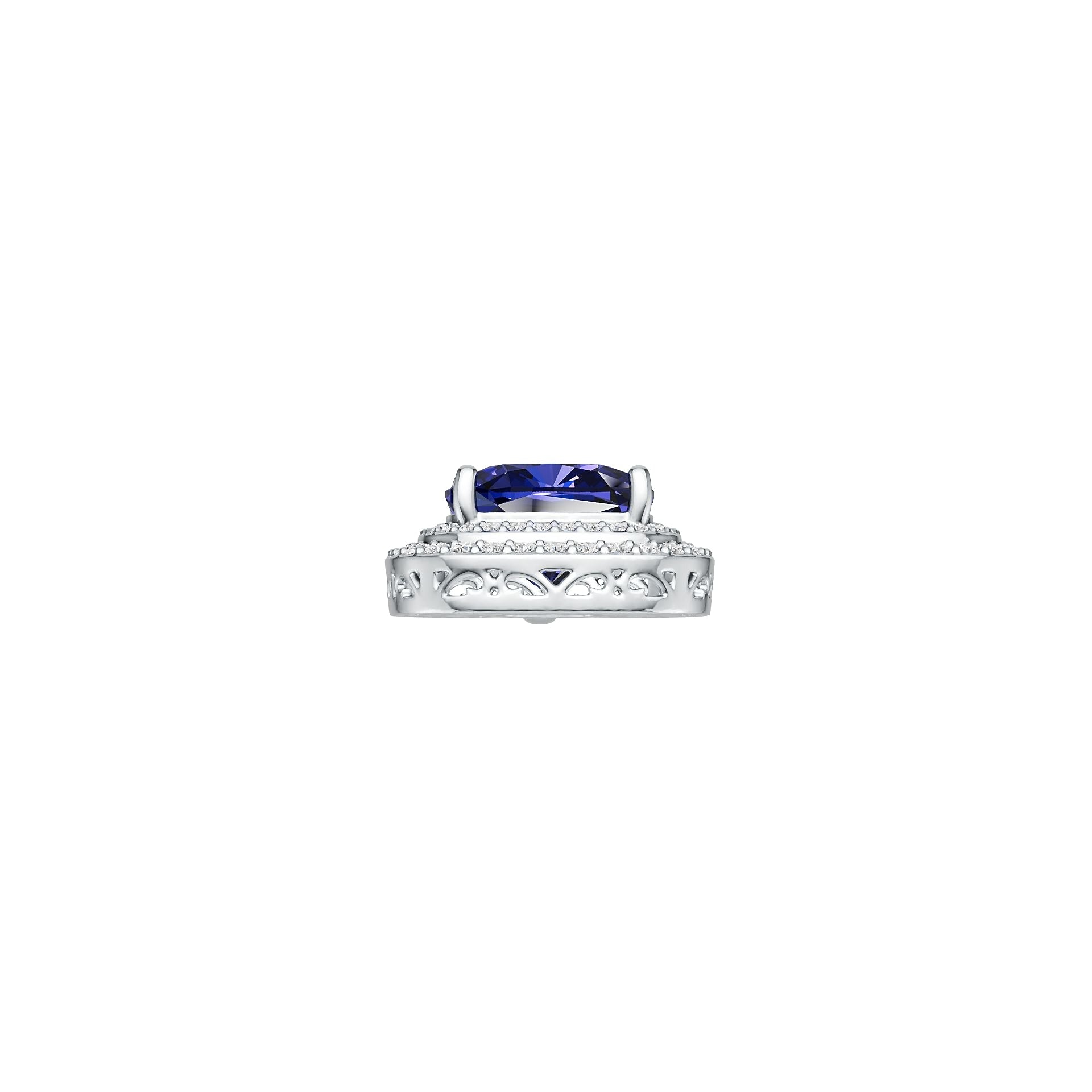 10K 14K Gold or Sterling Silver Semi Mount Pendant Setting Cushion Cu 10x10mm Syzjewelry
