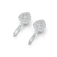 10K Gold Semi Mount Earrings Setting Heart HT 5.5X5.5mm Moissanite Accent DHJ