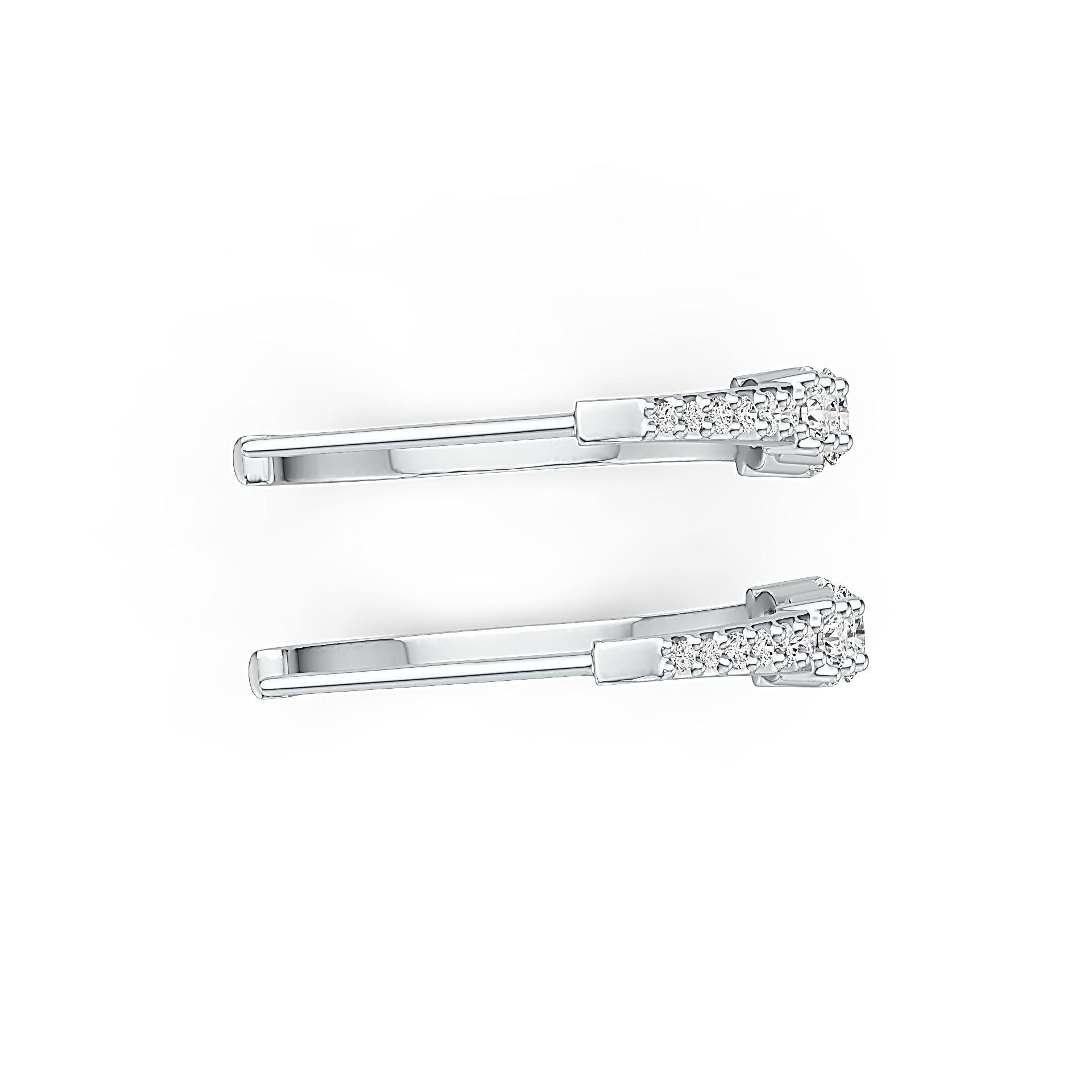 Platinum Semi Mount Earrings Setting Round RD 4x4mm Diamond Accent DHJ