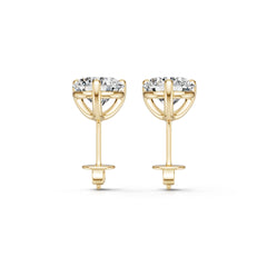 10K Gold Semi Mount Earrings Setting Round Ro 6x6mm Moissanite Accent Syz Jewelry