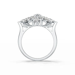 18K Gold Semi Mount Ring Setting Marquise MQ 6X3mm Diamond Accent DHJ