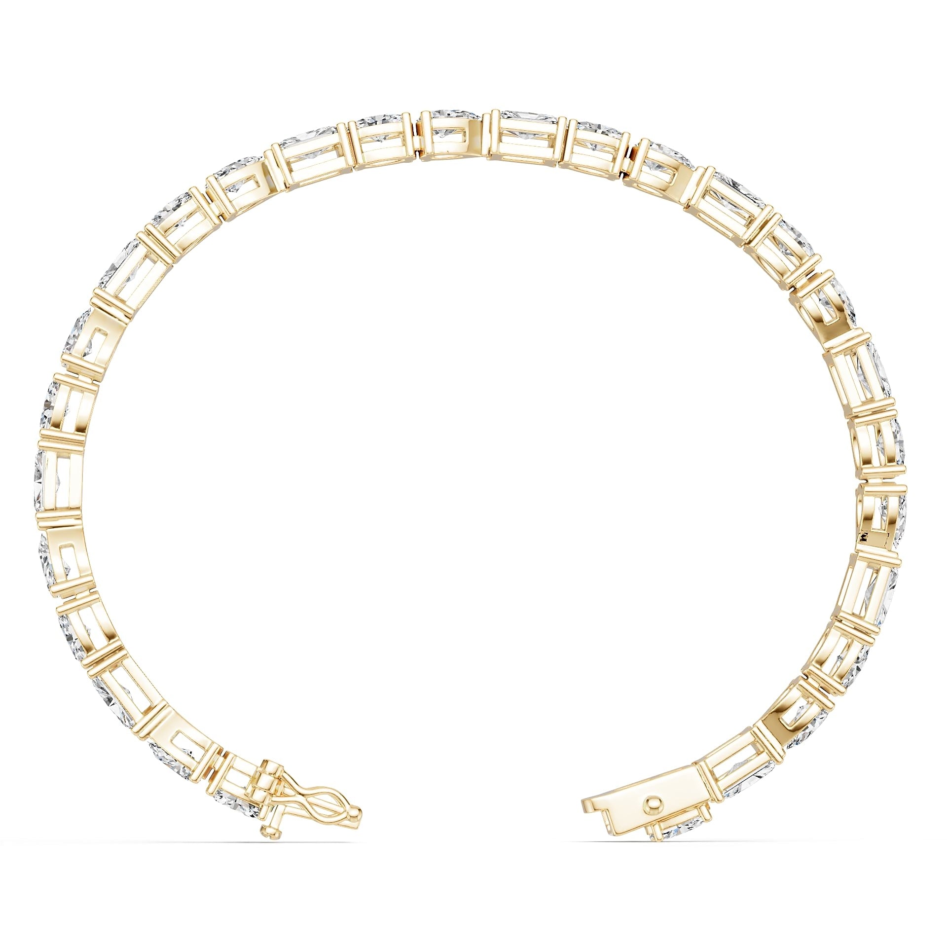 10K Gold Semi Mount Bracelet Setting Emerald Em 7x5mm Moissanite Accent Syz Jewelry