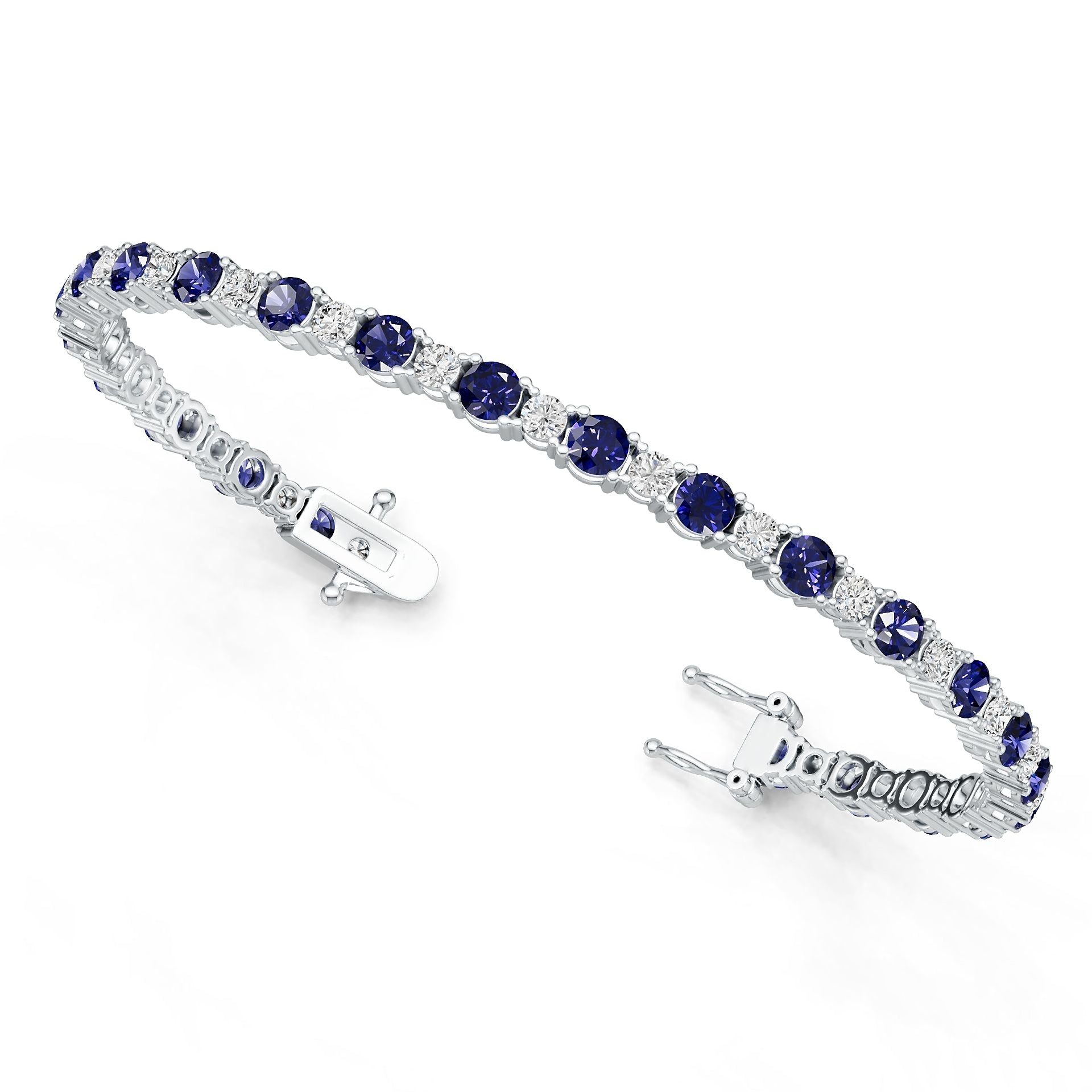Sterling Silver Semi Mount Bracelet Setting Round RD 4x4mm DHJ