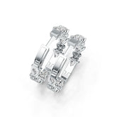 Sterling Silver Semi Mount Earrings Setting Pear PE 6X4mm with White Topaz DHJ