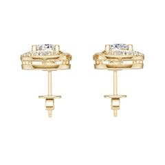 18K Gold Semi Mount Earrings Setting Pear Pe 5x5mm Diamond Accent Syz Jewelry