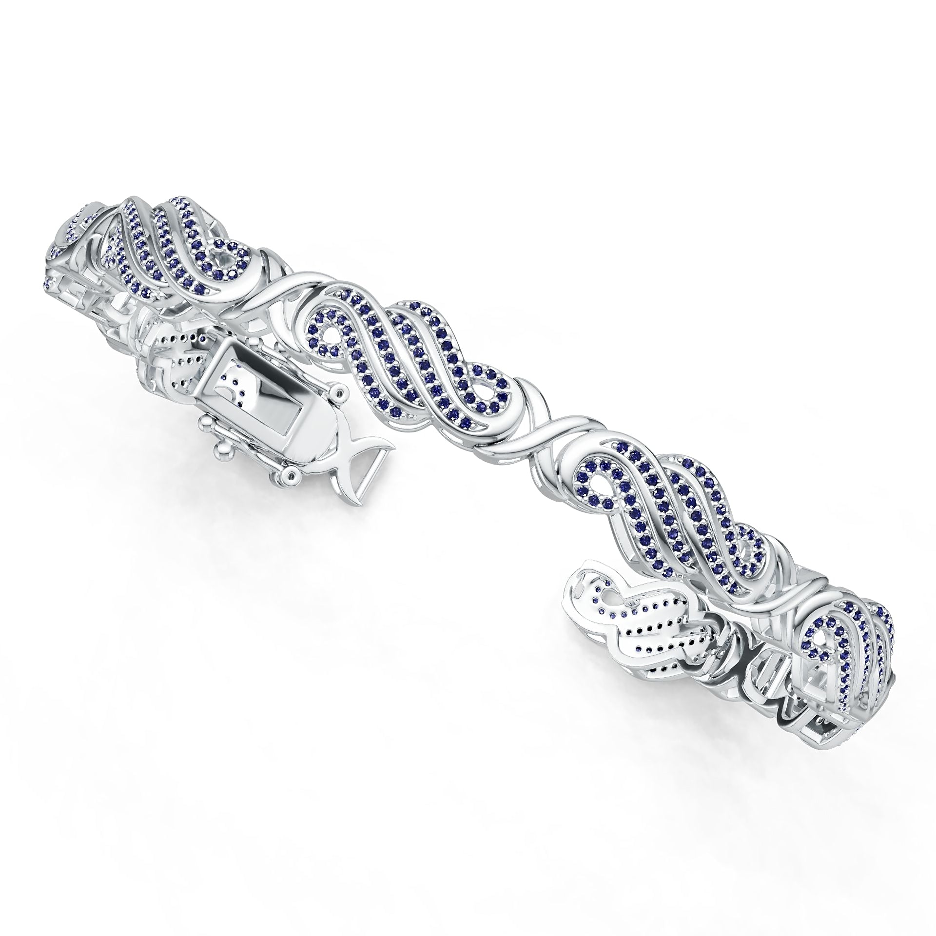 Platinum Semi Mount Bracelet Setting Round Ro 6x6mm Syz Jewelry