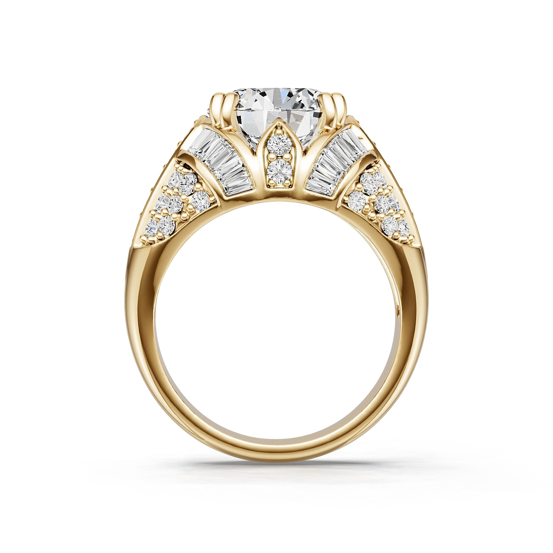 Platinum Semi Mount Ring Setting Round Ro 2x2mm Diamond Accent Syz Jewelry