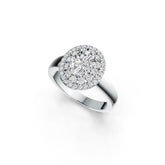 Sterling Silver Semi Mount Ring Setting Oval OV 8X6mm Double Halo DHJ