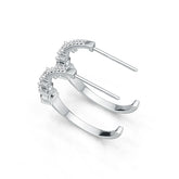 Sterling Silver Hoop Earrings with White Topaz or Moissanite DHJ