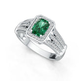 Sterling Silver Semi Mount Ring Setting Cushion CU 7X5mm Halo Split Shank DHJ