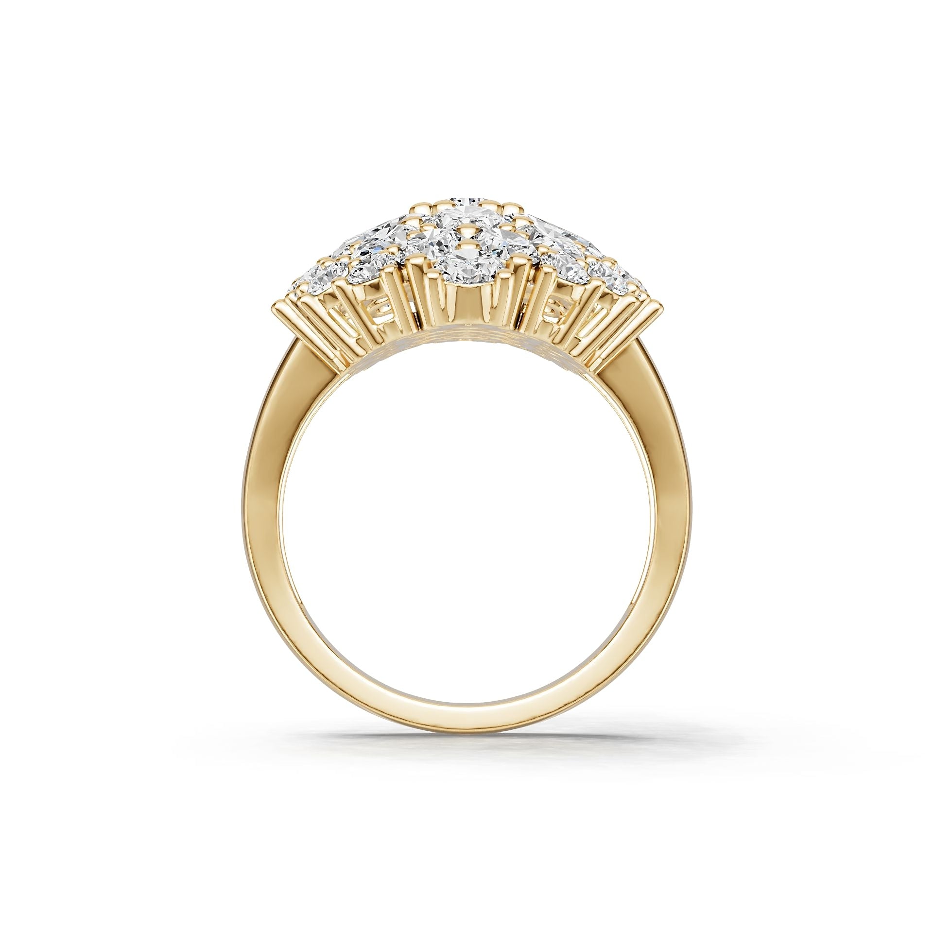 10K Gold Semi Mount Ring Setting Round Ro 6x4mm Moissanite Accent Syz Jewelry