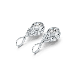 Platinum Semi Mount Earrings Setting Oval OV 10X8mm DHJ