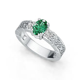 Sterling Silver Semi Mount Ring Setting Oval OV 7x5mm 3 Stone Celtick Knot Shank Etsy