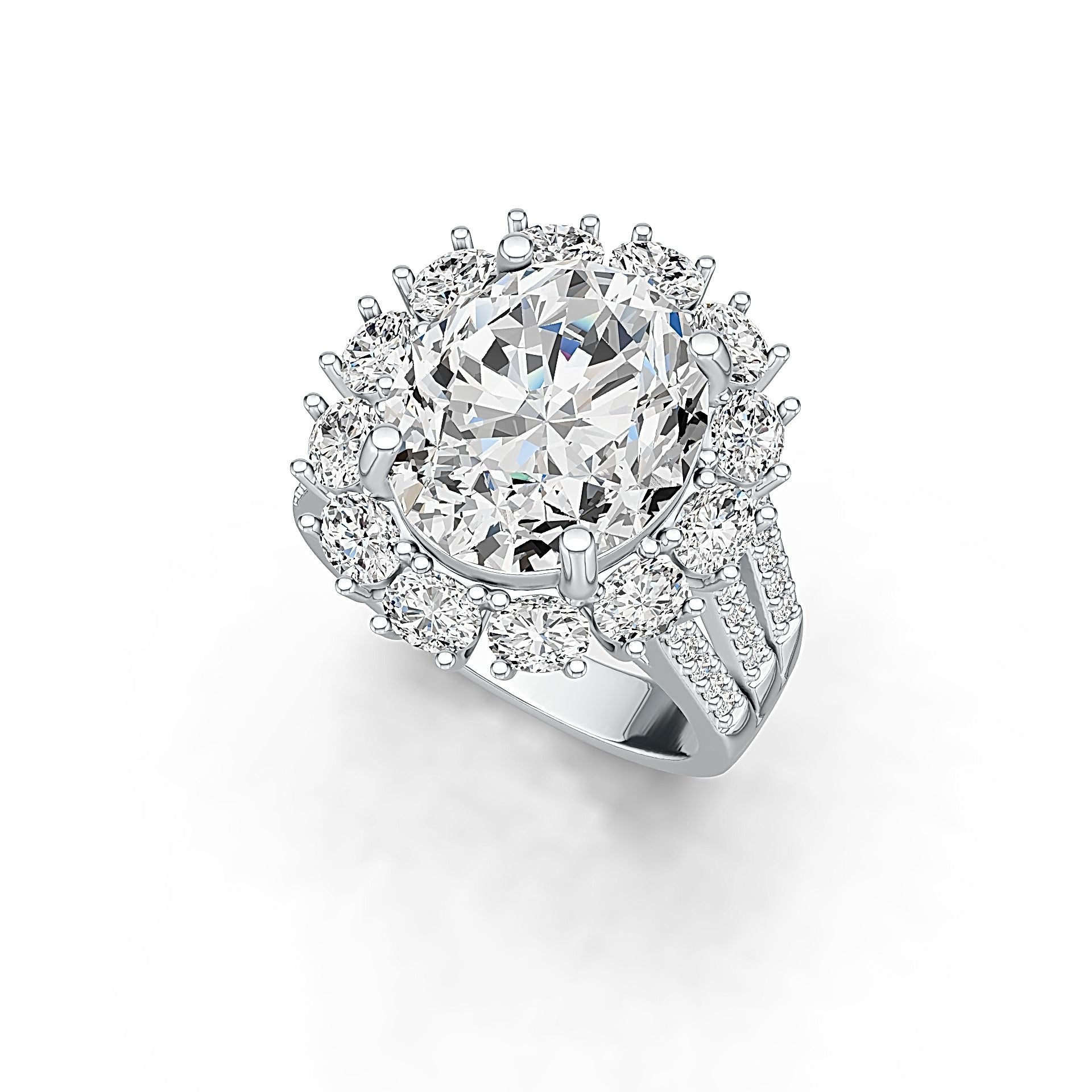 Sterling Silver Semi Mount Ring Setting Round RD 2.1mm Split Shank DHJ