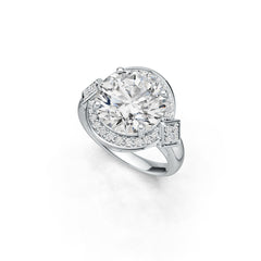 Sterling Silver Semi Mount Ring Setting Round RD 12X12mm DHJ