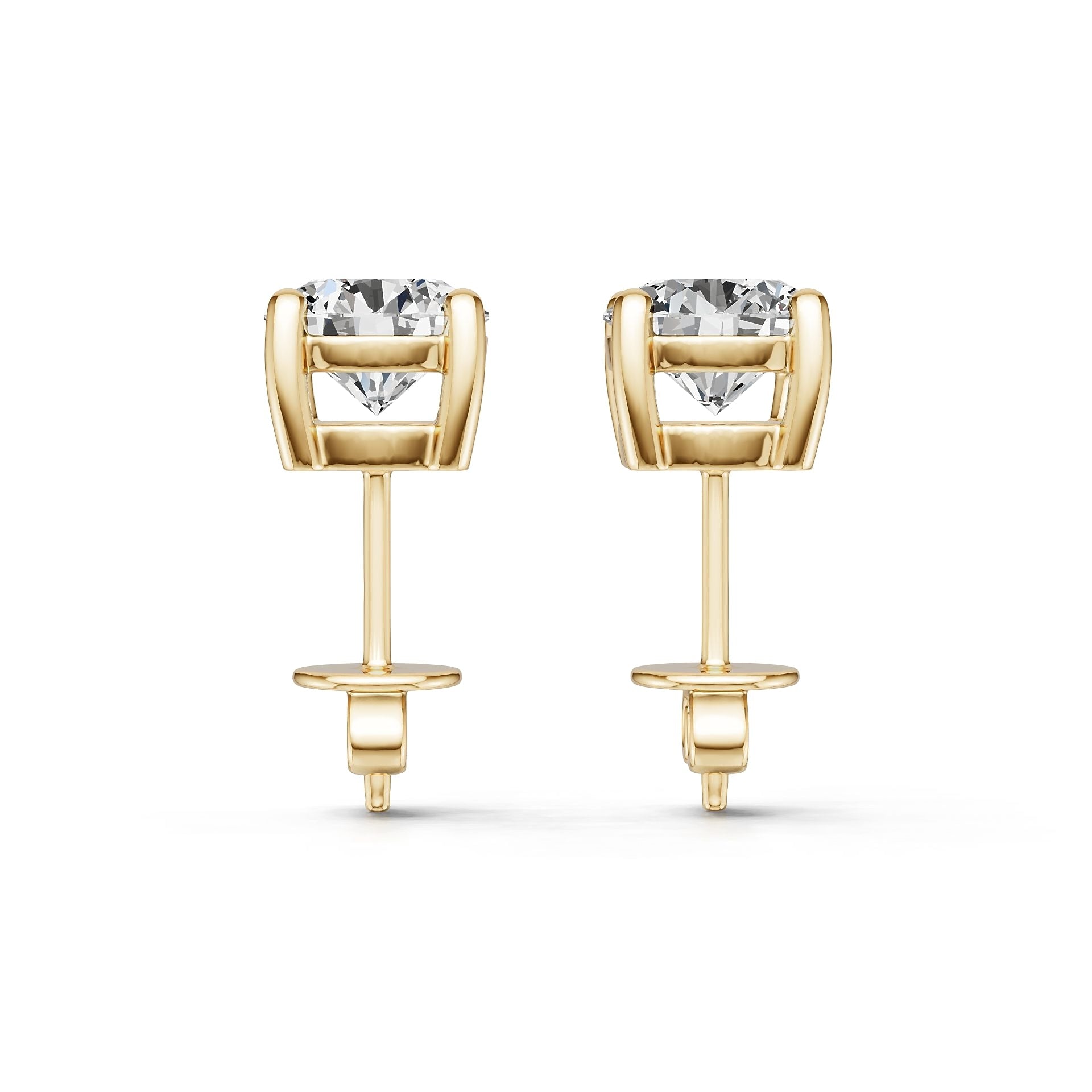 14K Gold Semi Mount Earrings Setting Round Ro 6x6mm Diamond Accent Syz Jewelry