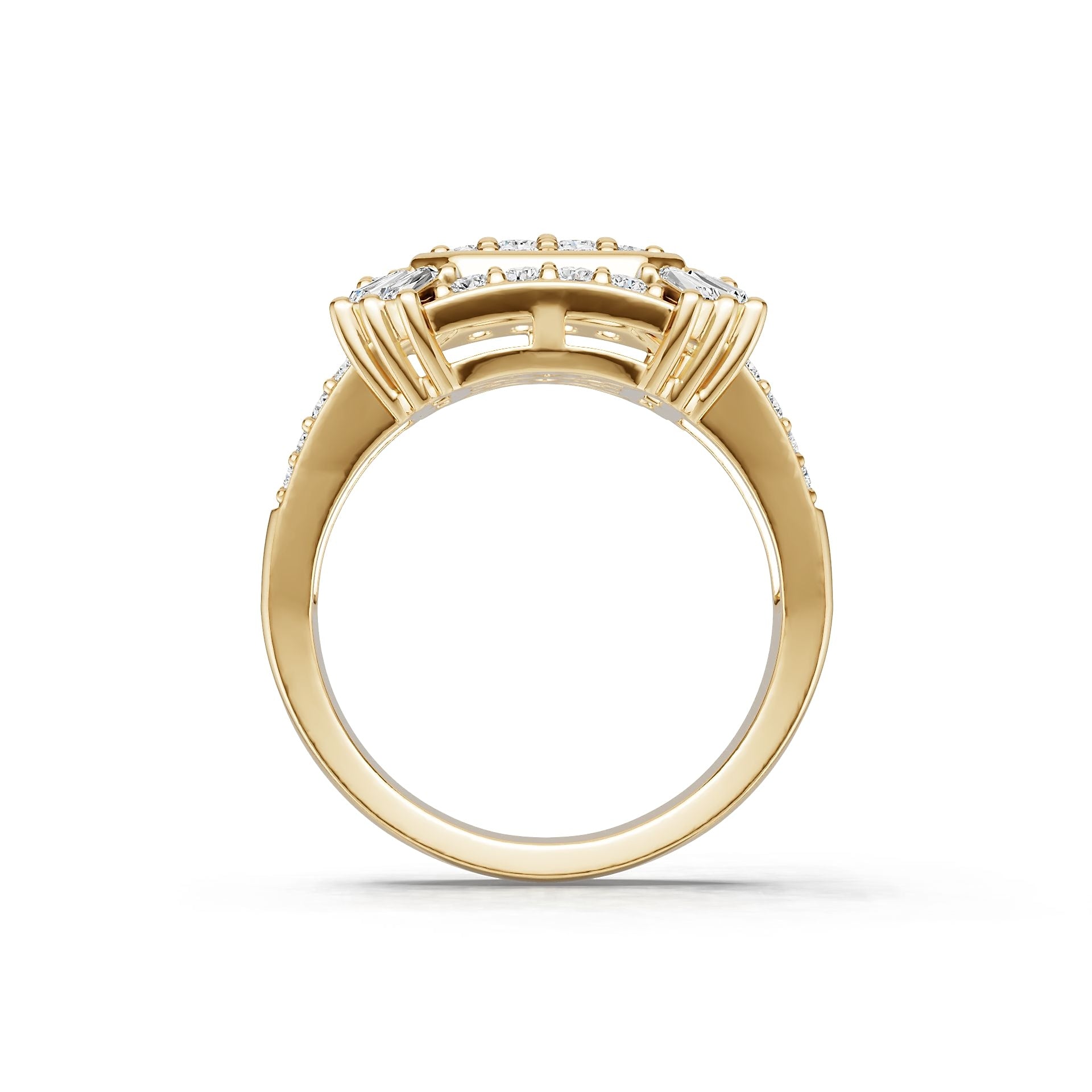 18K Gold Semi Mount Ring Setting Round Ro 2x1mm Syz Jewelry