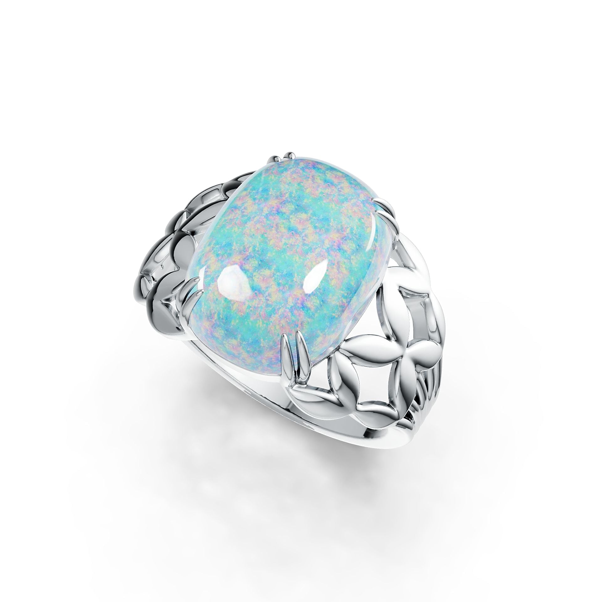 Sterling Silver Semi Mount Ring Setting Cushion CU 16X12mm Cabochon DHJ