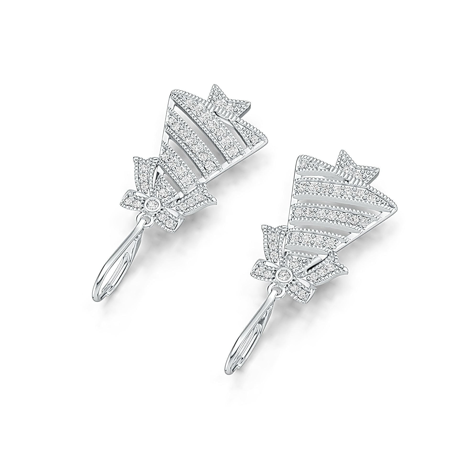 18K Gold Earrings Christmas Tree Theme with or Moissanite Diamond Accent DHJ