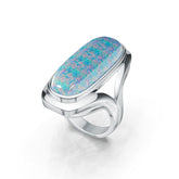 Sterling Silver Semi Mount Ring Setting Oval OV 25X10.3mm Cabochon DHJ