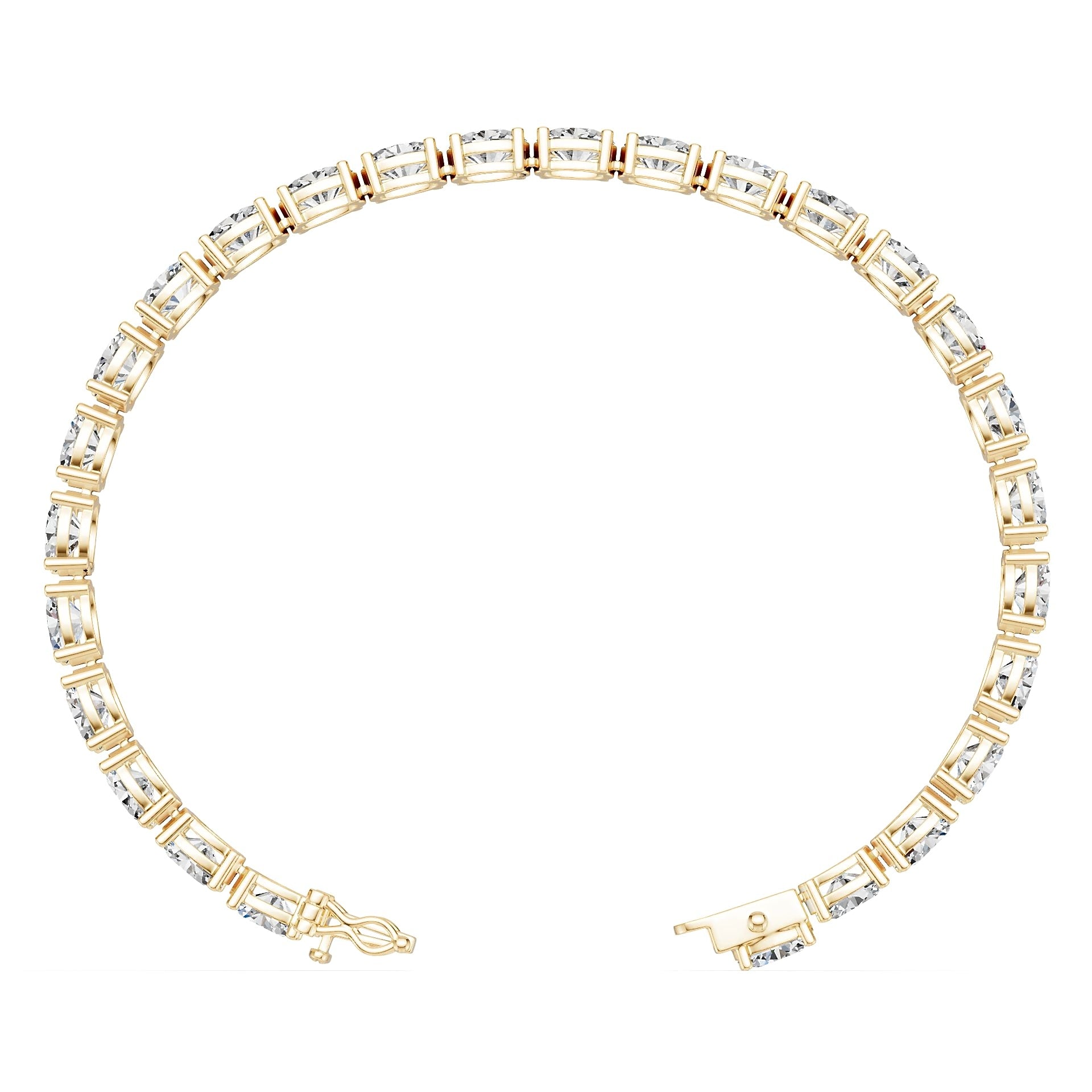 18K Gold Semi Mount Bracelet Setting Round Ro 7x5mm Diamond Accent Syz Jewelry