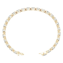 18K Gold Semi Mount Bracelet Setting Round Ro 7x5mm Diamond Accent Syz Jewelry