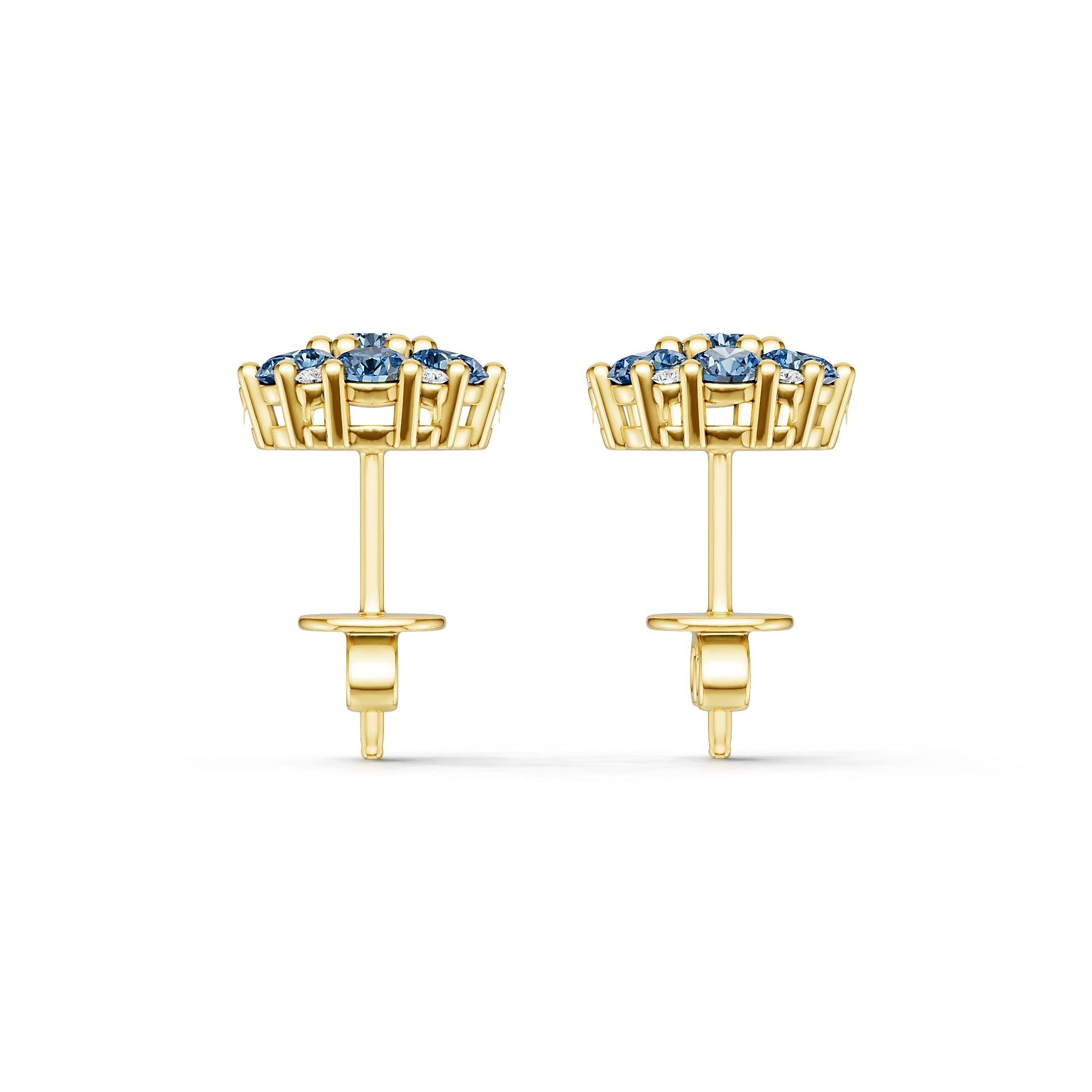 10K 14K Gold or 18K Gold Semi Mount Earrings Setting Round Rd Diamond Accent Syzjewelry