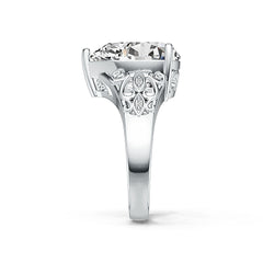 18K Gold Semi Mount Ring Setting Pear PE 16X12mm Filigree Band Diamond Accent DHJ