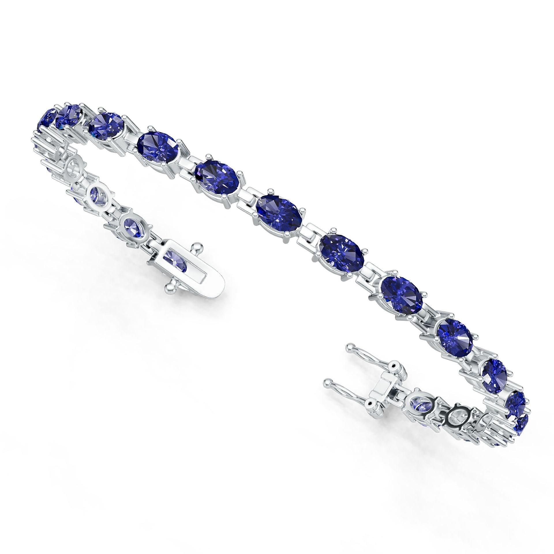 Platinum Semi Mount Bracelet Setting Round Ro 6x4mm Syz Jewelry