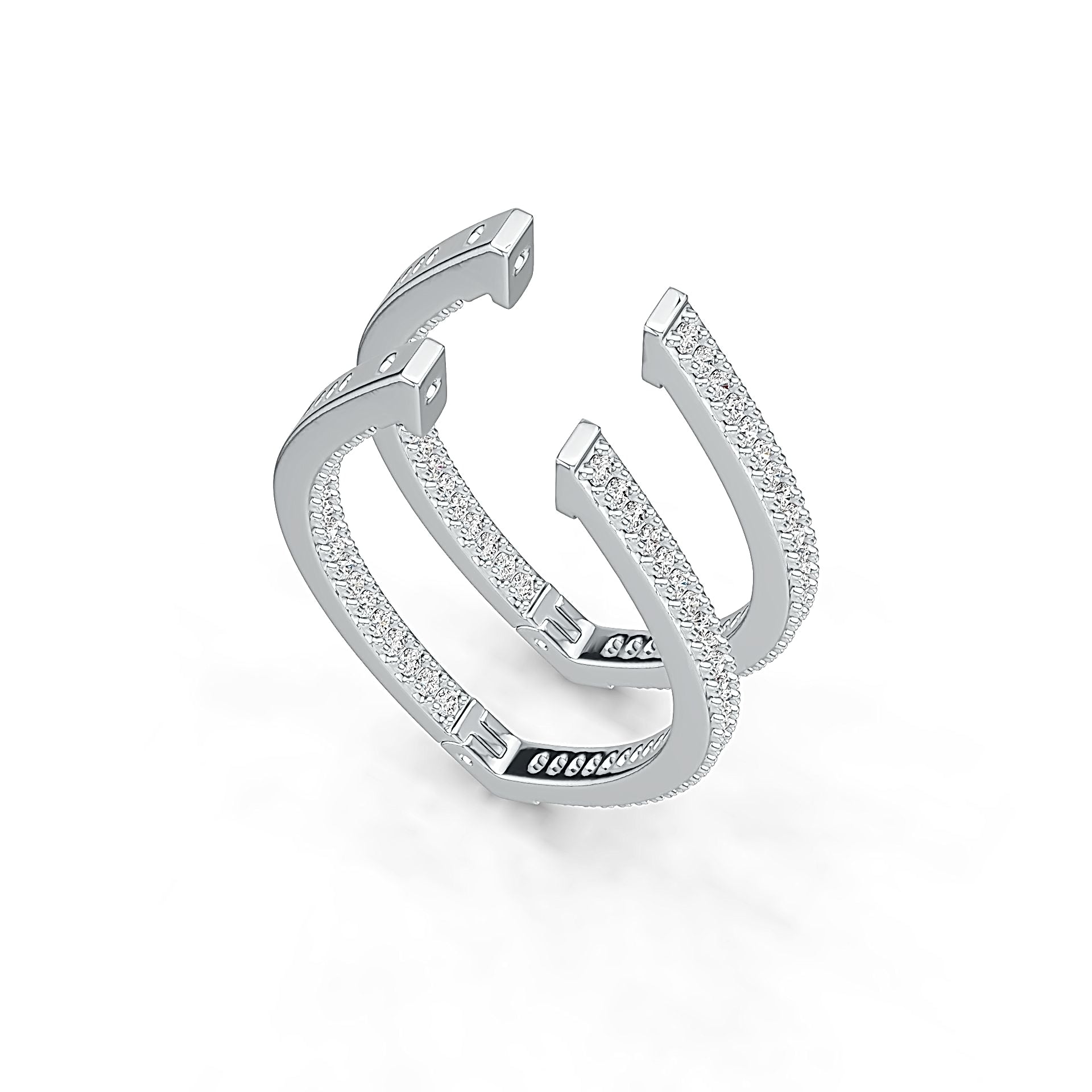 Sterling Silver Semi Mount Earrings Setting Round RD 1.5mm DHJ