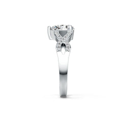 18K Gold Semi Mount Ring Setting Pear PE 9X7mm Diamond Accent DHJ