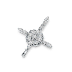 Sterling Silver Semi Mount Pendant Setting Oval OV 5x3mm RD 3x3mm DHJ