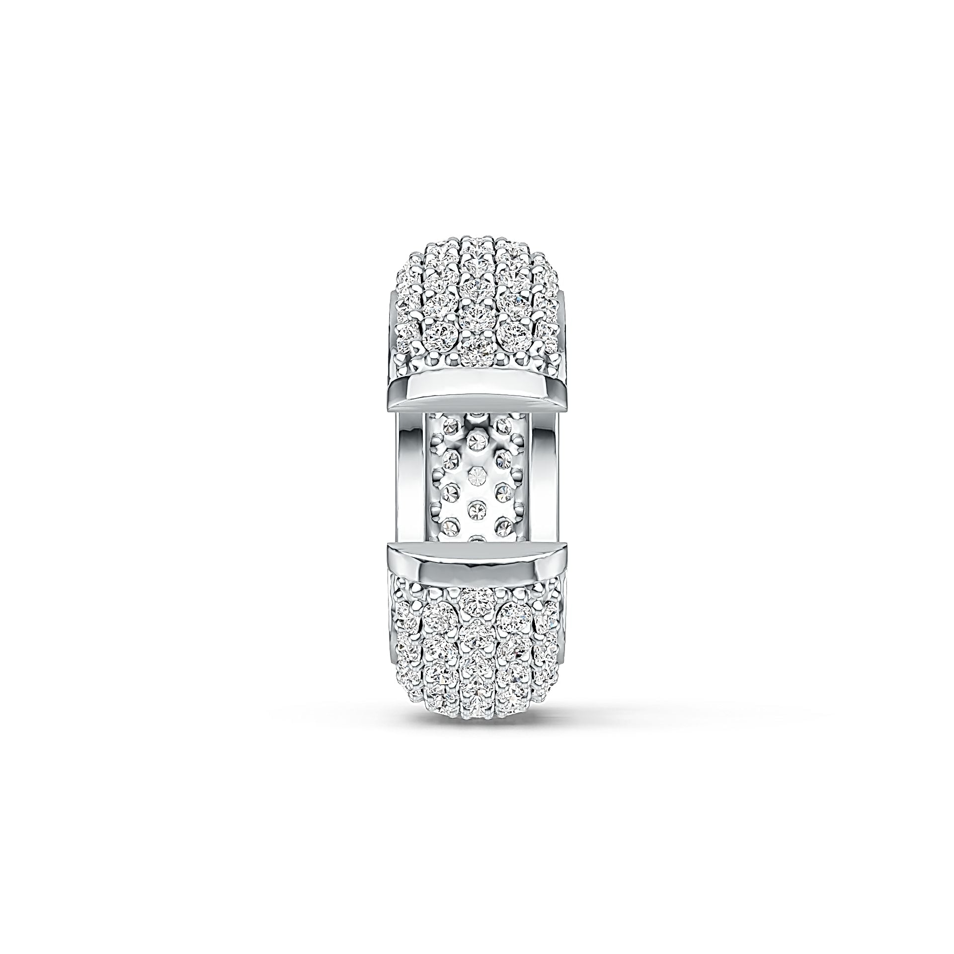 14K Gold Semi Mount Earrings Setting Round RD 1.0mm Diamond Accent DHJ