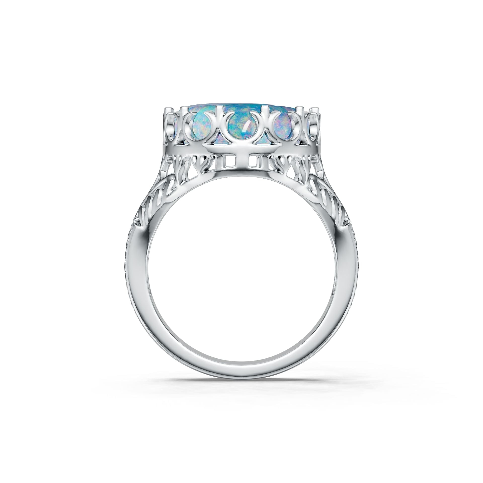 Platinum Semi Mount Ring Setting Round Ro 18x13mm Syz Jewelry