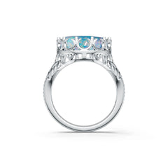 Platinum Semi Mount Ring Setting Round Ro 18x13mm Syz Jewelry