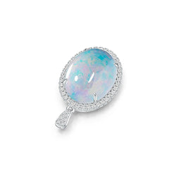 Sterling Silver Semi Mount Pendant Setting Oval OV 23X18mm Cabochon DHJ