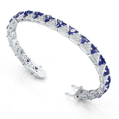 Platinum Semi Mount Bracelet Setting Trillion Tr 7x6mm Syz Jewelry