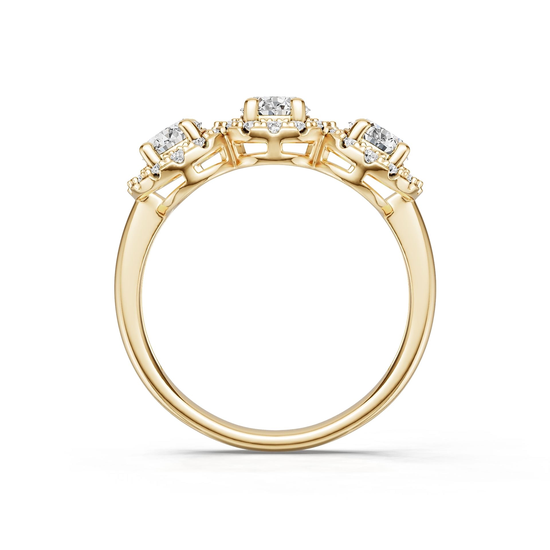18K Gold Semi Mount Ring Setting Round Ro 5x5mm Diamond Accent Syz Jewelry