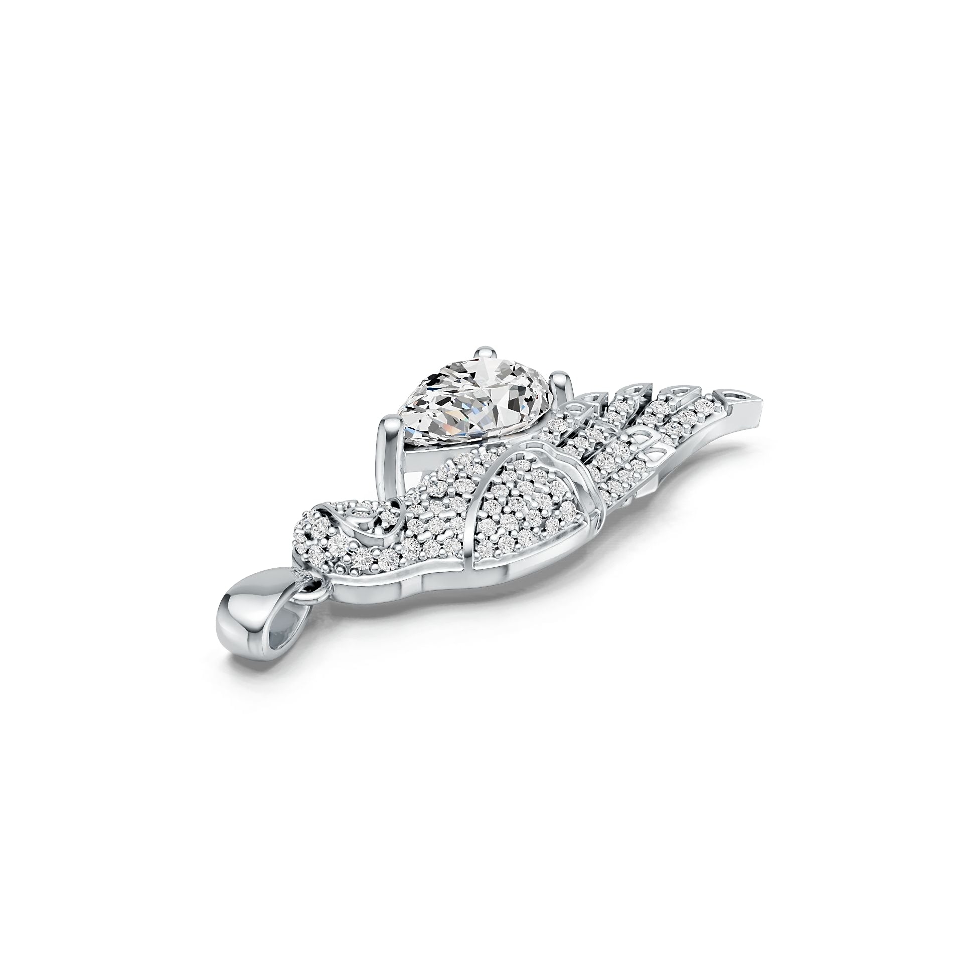 Sterling Silver Semi Mount Pendant Setting Pear PE 12X8mm DHJ
