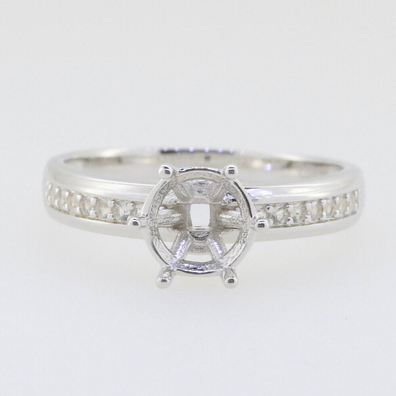 10K Gold Semi Mount Ring Setting Round RD 6.5x6.5mm Solitaire Ring for 1 Carat Diamond Moissanite Accent Syzjewelry